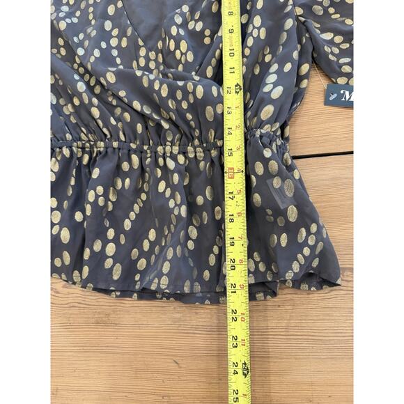 NWT Modcloth Celebrating Progress Peplum‎ Wrap Top Medium Polka Dot - Picture 7 of 7